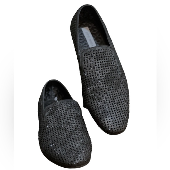 STEVE MADDEN Caviar Black Rhinestone Loafers Slip-On Men’s Size 11.5 - Picture 13 of 13